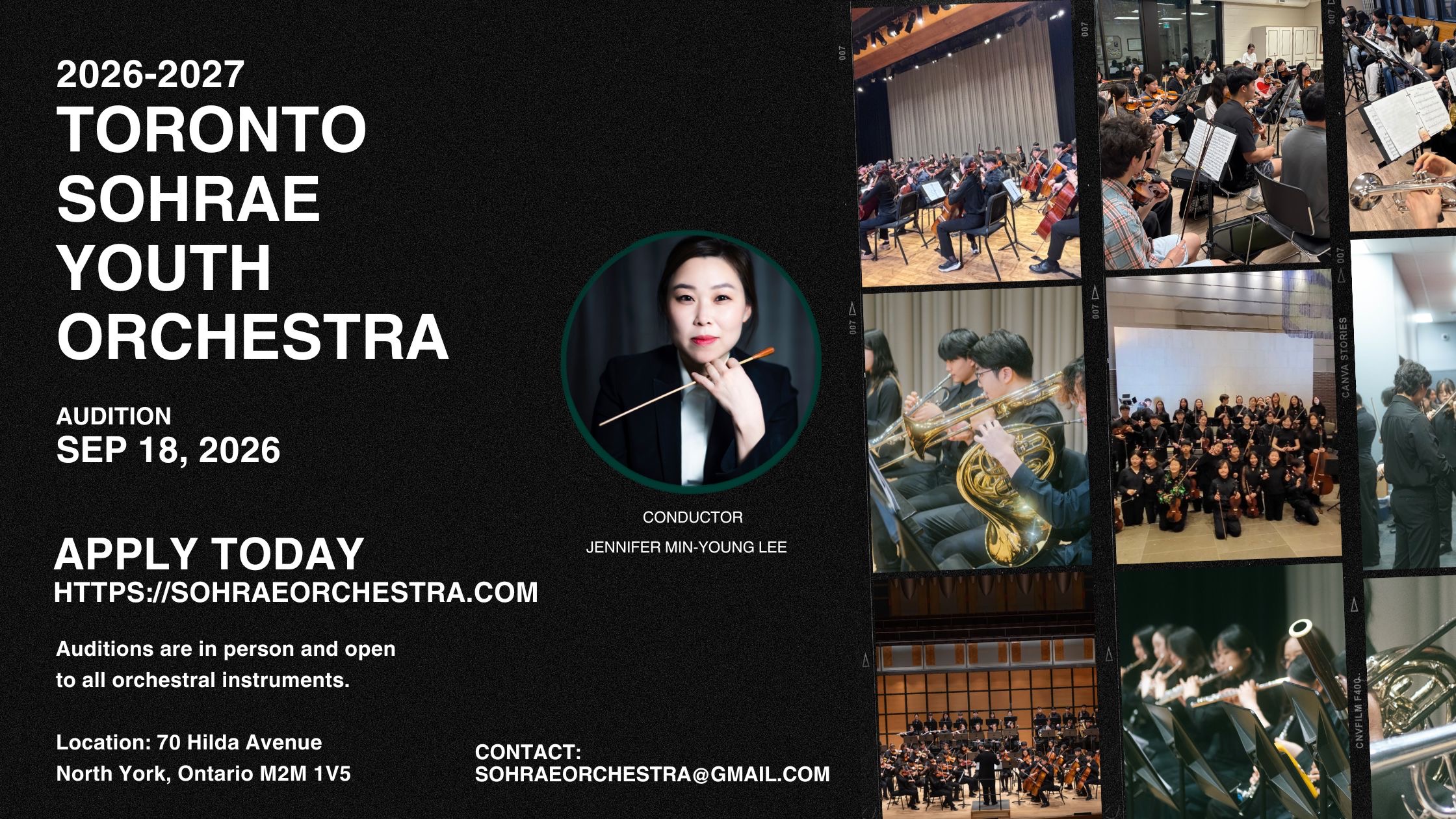 Toronto Sohrae Youth Orchestra 2026-27 Season Auditions